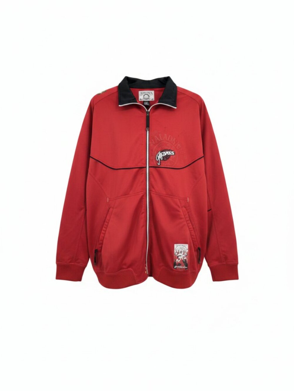 Akademiks jacket XL mens streetwear hip hop zip up collared "storm Riders" red